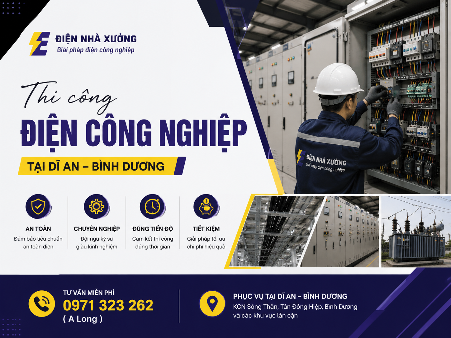 Thi công hệ thống điện công nghiệp tại Dĩ An Bình Dương